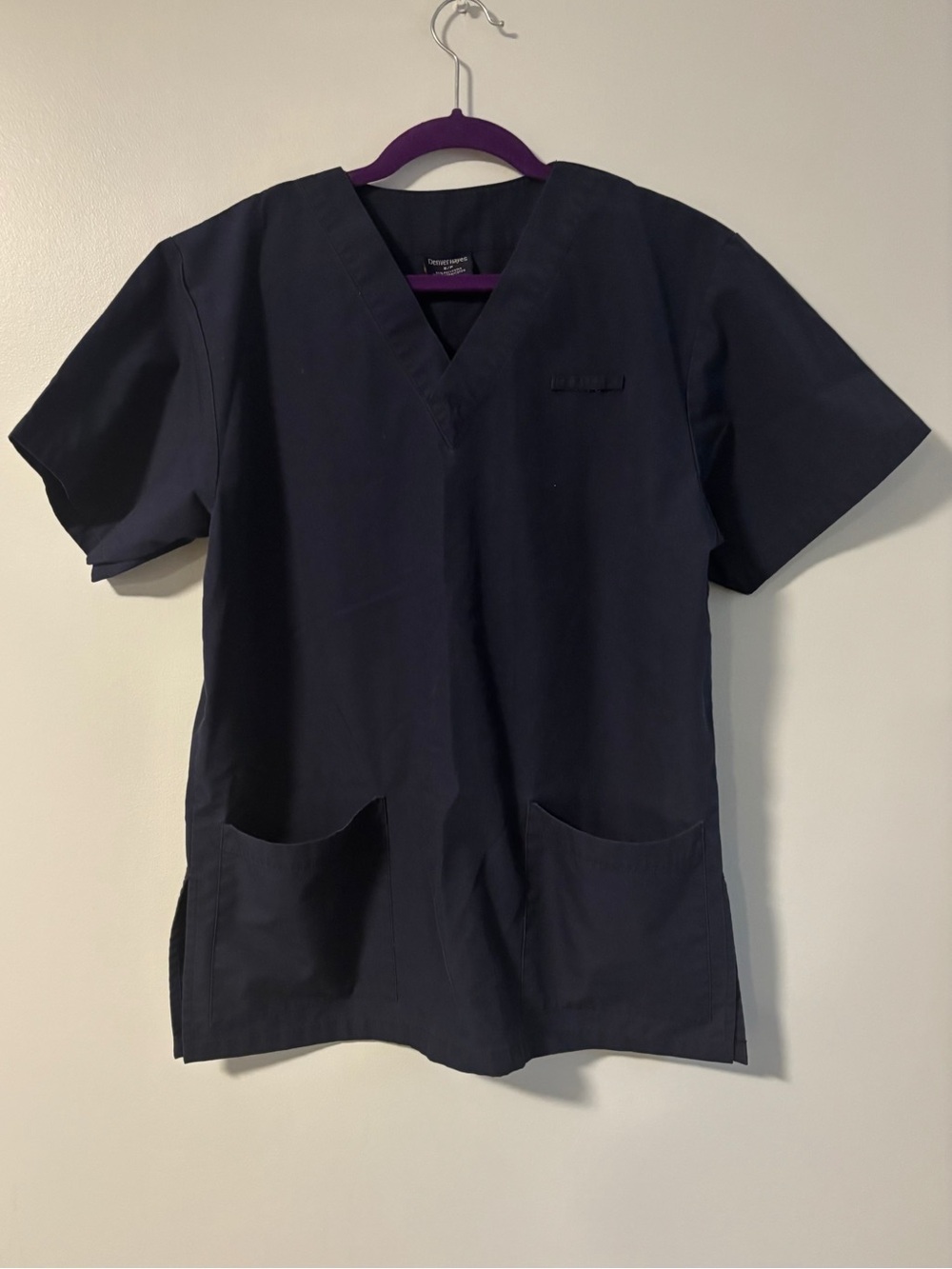 Denver Hayes V-Neck Scrub Top Dark Blue Black Size S/P Small